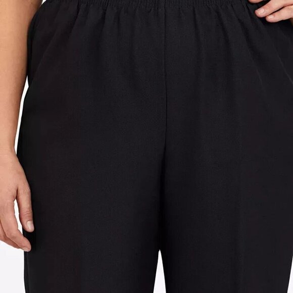 Alfred Dunner Women Plus Size Classic Pull-On Straight-Leg Pant Black - Picture 2 of 2